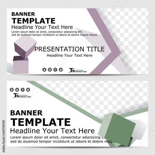 Horizontal banner template design.
Design a standard size and simple template for business and advertising.