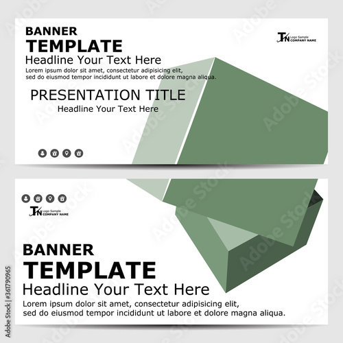 Horizontal banner template design.
Design a standard size and simple template for business and advertising.