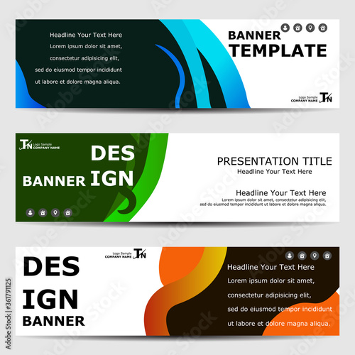 Horizontal banner template design.
Design a standard size and simple template for business and advertising.