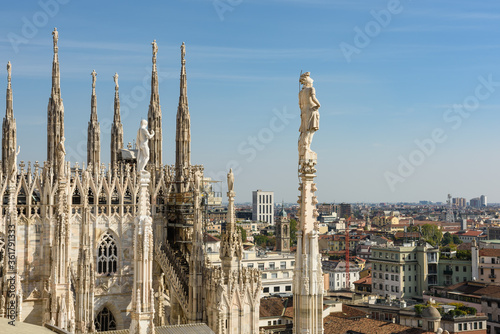 View from top of Duomo di milano in Milan, italy © THUWANAN