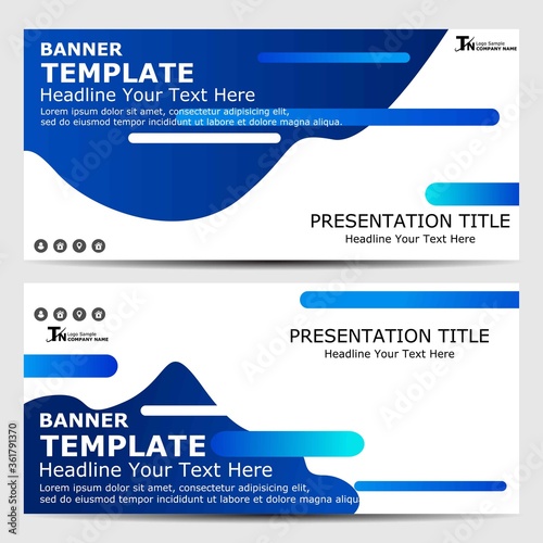 Horizontal banner template design.
Design a standard size and simple template for business and advertising.