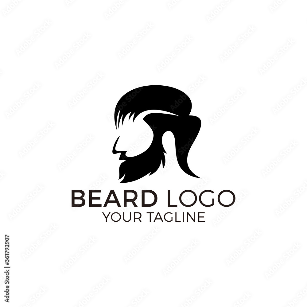 Beard man logo vector illustration