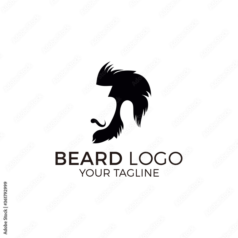 Fototapeta Beard man logo vector illustration