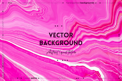 Fluid art texture. Abstract background with mixing paint effect. Liquid acrylic picture with flows and splashes. Mixed paints for website background. Golden, red and pink overflowing colors