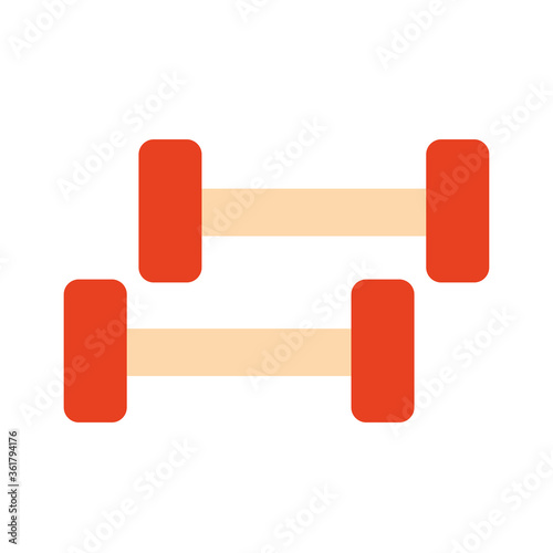 weights flat style icon design, Gym sport bodybuilding healthy lifestyle activity cardio leisure and exercise theme Vector illustration