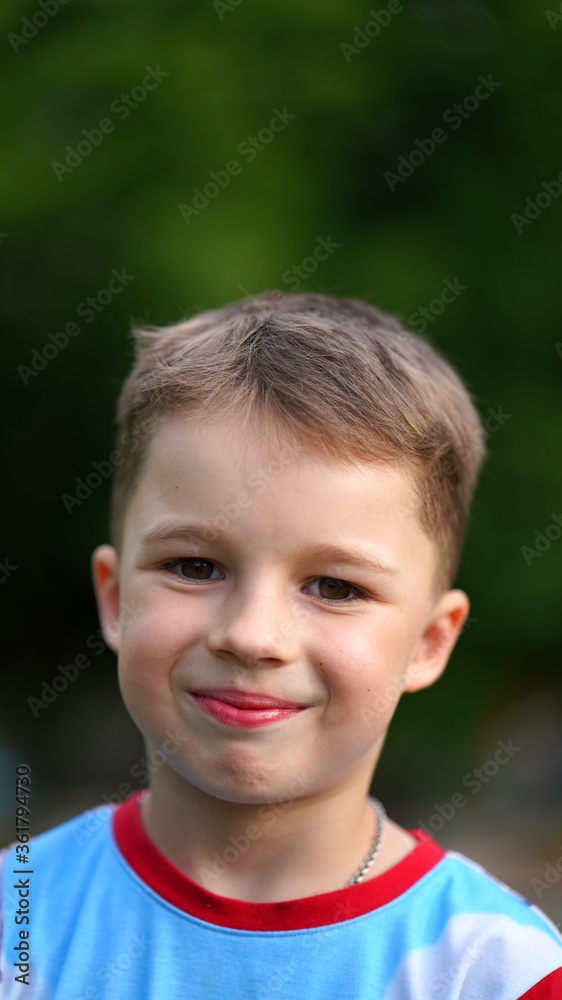 Portrait of cute little boy smiling nicely Portrait of cute little boy smiling nicely