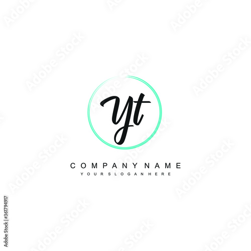 YT initials signature logo. Handwriting logo vector templates. Hand drawn Calligraphy lettering Vector illustration. 