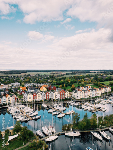 Luftbild von Greifswald und dem Ryck mit Museumshafen  © Till Heidrich