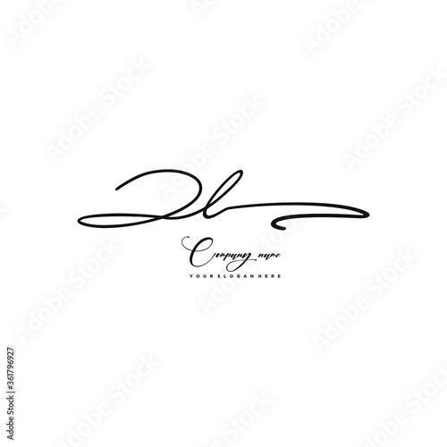 ZL initials signature logo. Handwriting logo vector templates. Hand drawn Calligraphy lettering Vector illustration. 