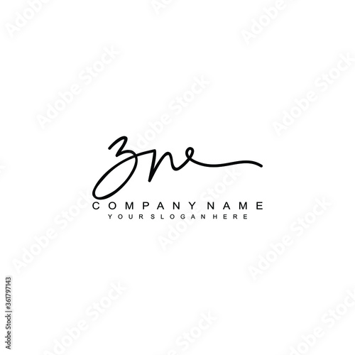 ZN initials signature logo. Handwriting logo vector templates. Hand drawn Calligraphy lettering Vector illustration. 
