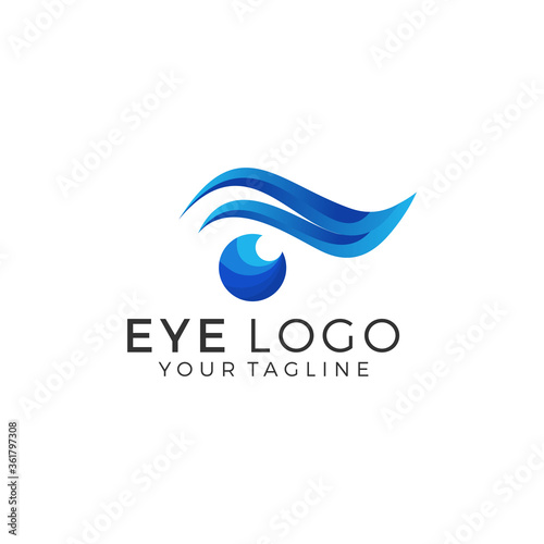 Eye Logo design vector template. Colorful media icon. Vision Logotype concept idea.