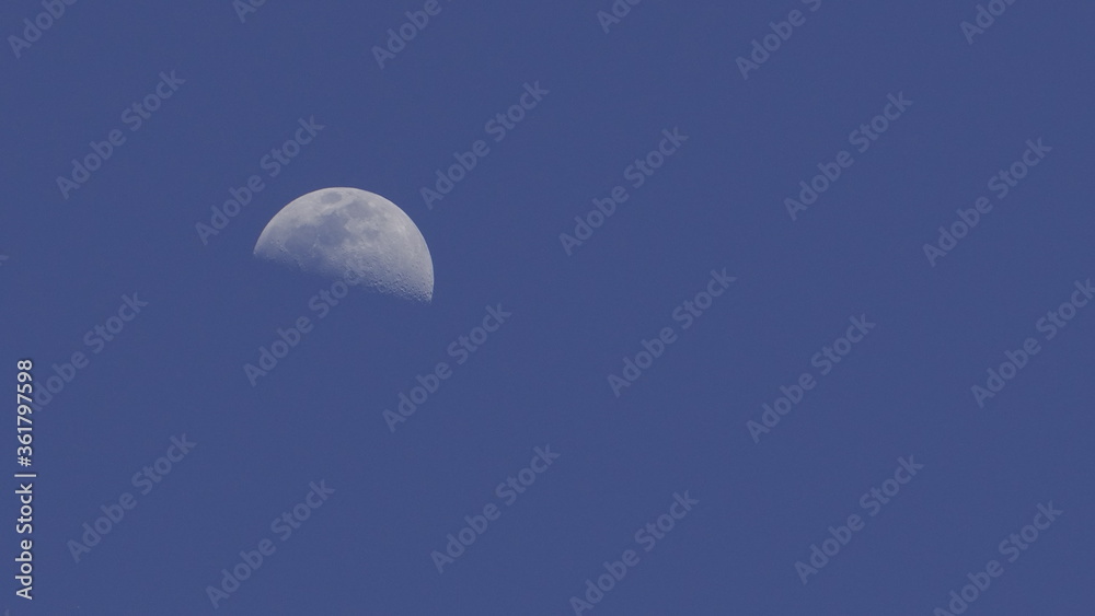 Half moon photos, beautiful natural blue background