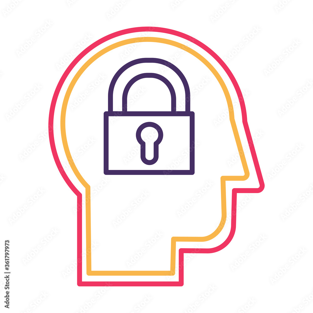 Introvert personality thin line flat vector icon Introvert personality thin line flat vector icon