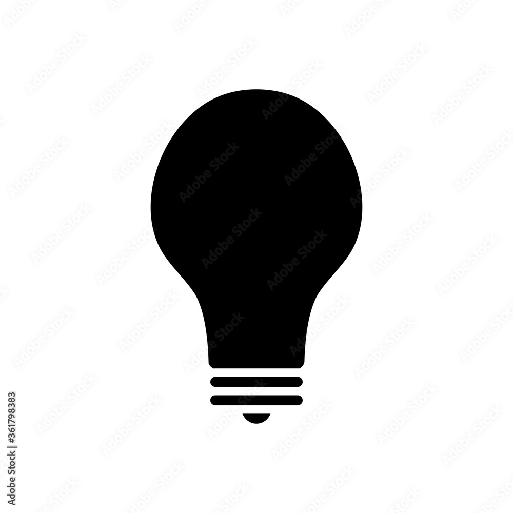 traditional bulb light icon, silhouette style traditional bulb light icon, silhouette style