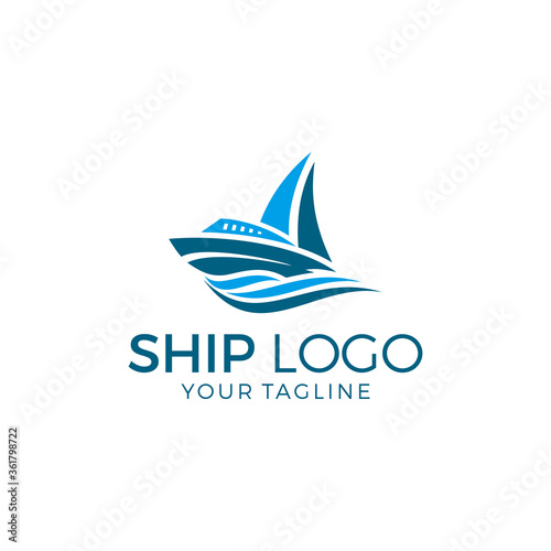 Ship Logo Template Vector Illustration