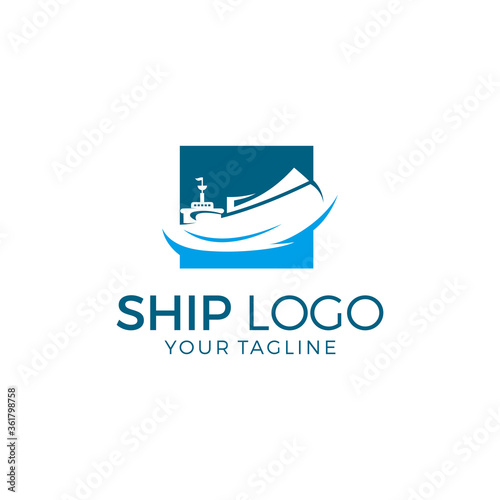 Ship Logo Template Vector Illustration