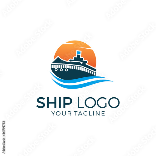 Ship Logo Template Vector Illustration