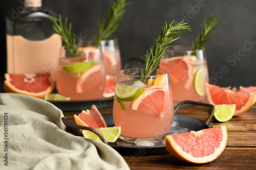 fresh grapefruit and lime cocktail photo
