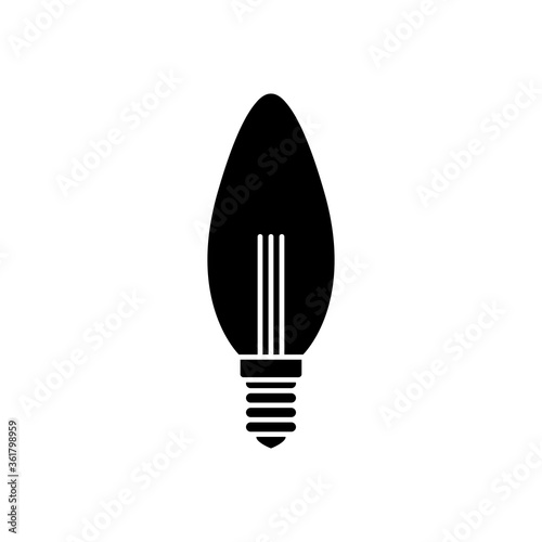 candle bulb light icon, silhouette style