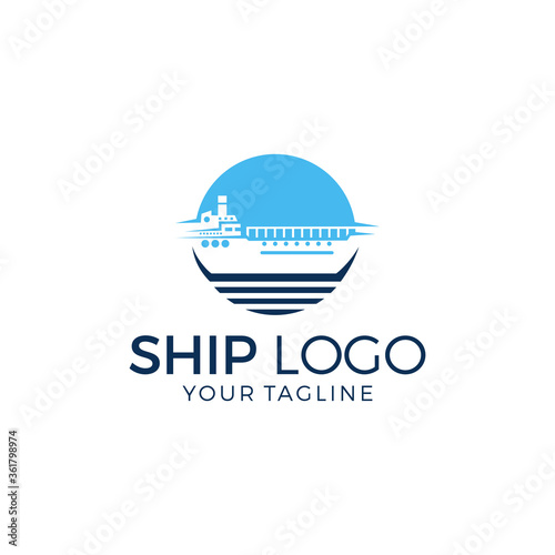 Ship Logo Template Vector Illustration