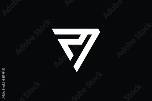 Free Download Minimal elegant monogram art logo. Outstanding professional trendy awesome artistic PV VP initial based Alphabet icon logo. Premium Business logo White color on black background - GFXLoad