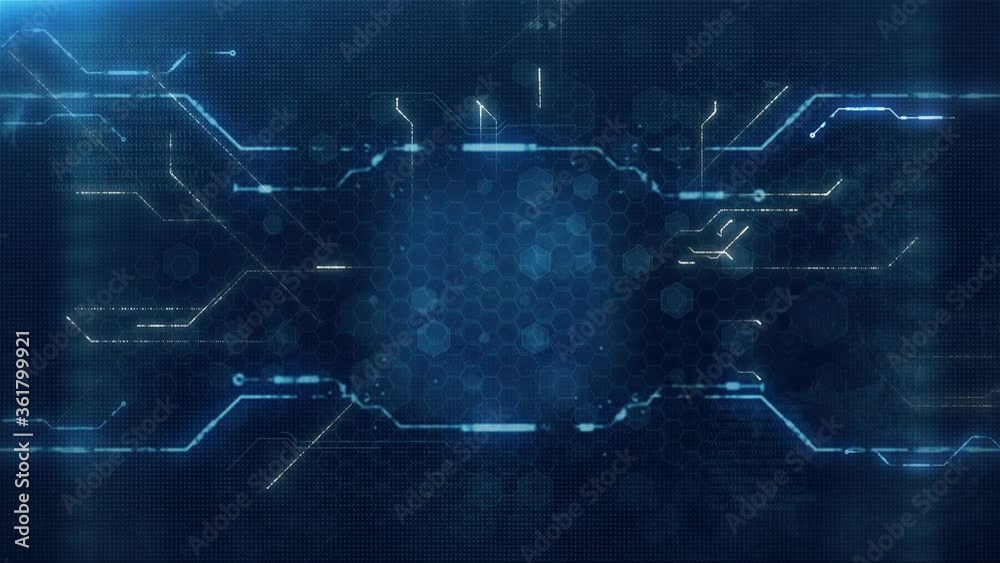 Digital technology background concept with technology line light effects, Circuit board futuristic processing.