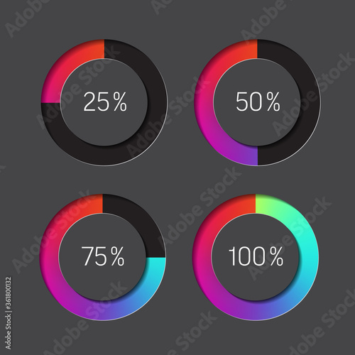 Circle Loading Progress Bars dark version