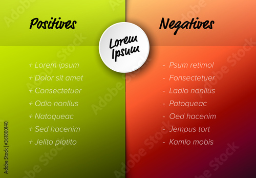 Vector pros and cons compare template table