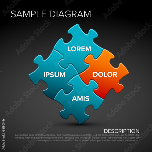 Vector multipurpose puzzle infographic schema diagram