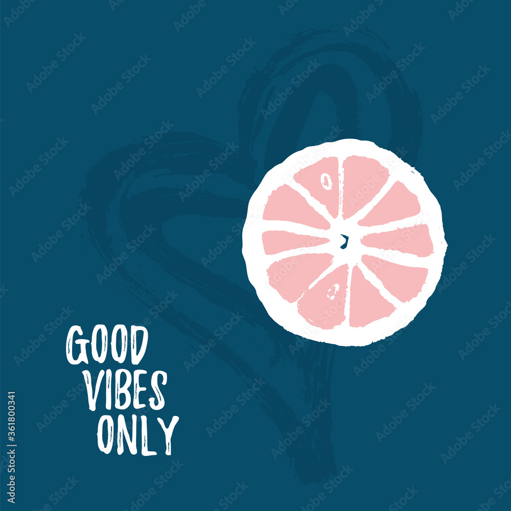Fotografie Good vibes only words. Template card