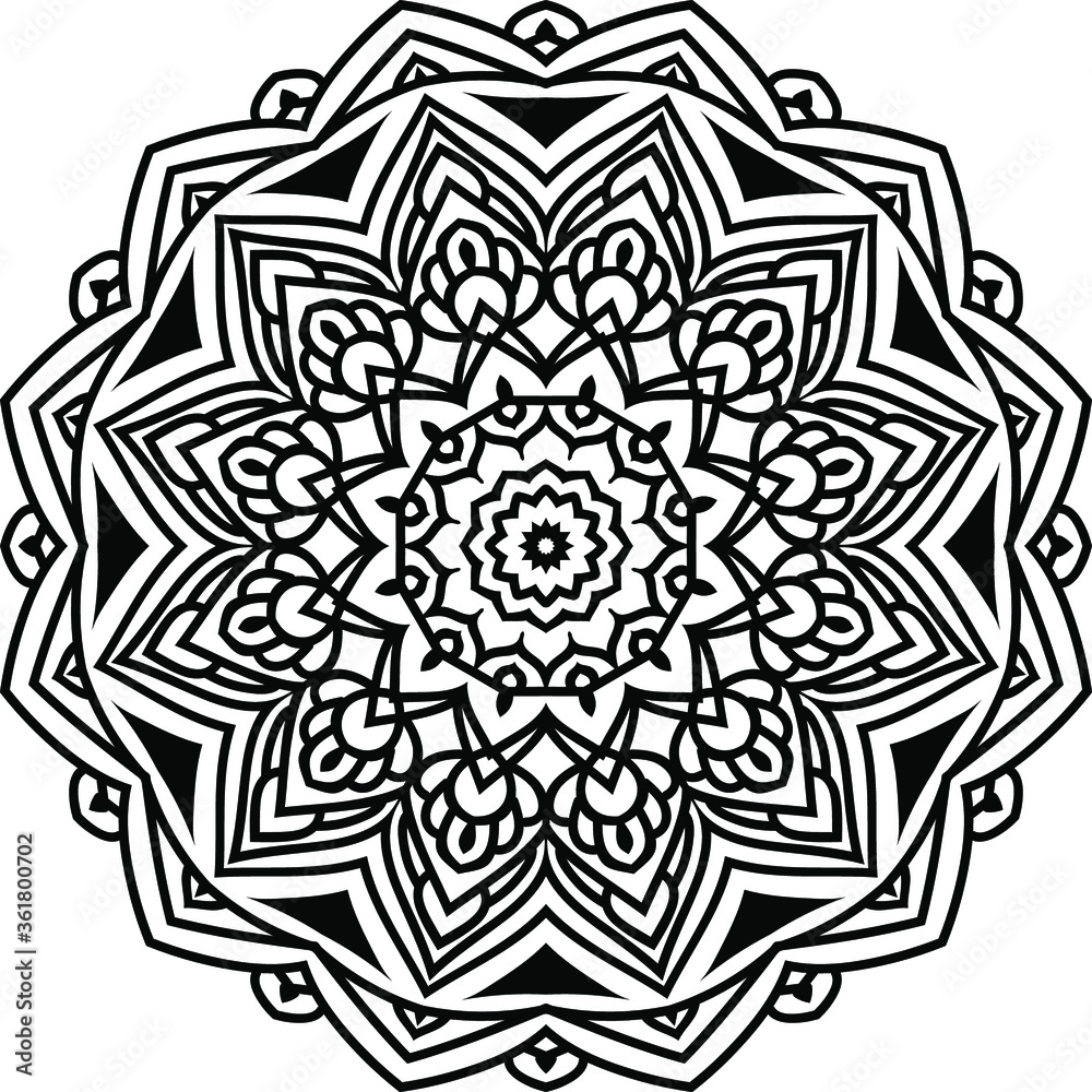 Circular pattern mandala art 
