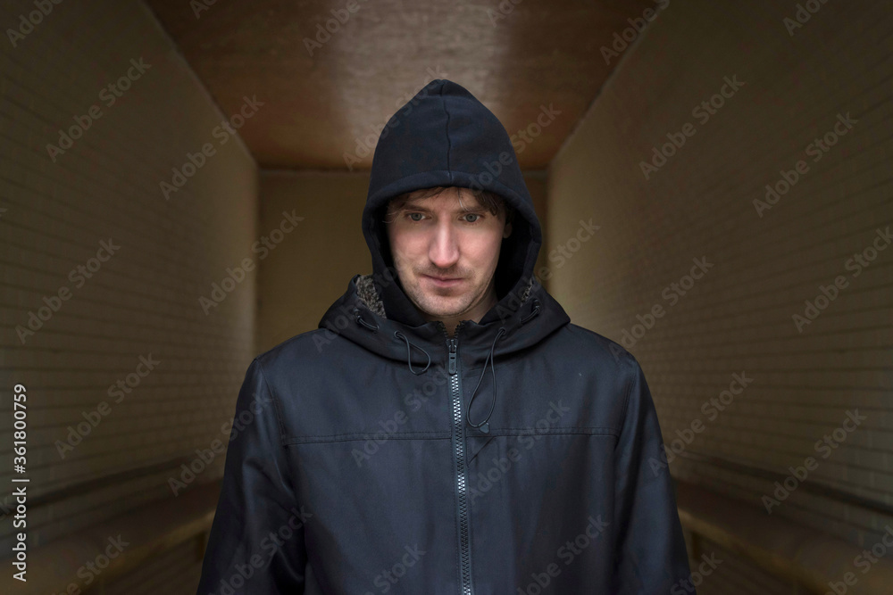 Addiction concept. Man in crisis after prolonged drug use.