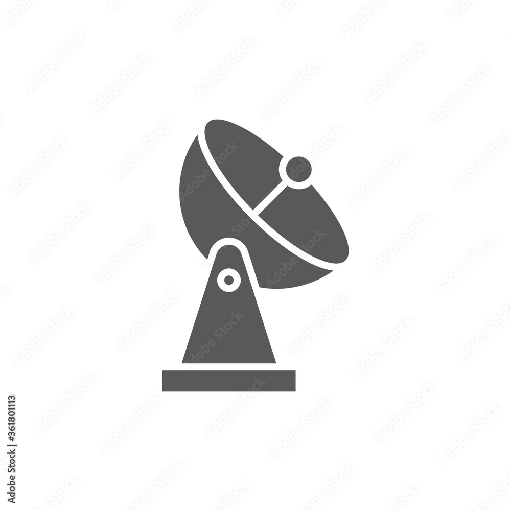 Satellite antenna vector icon symbol isolated on white background Satellite antenna vector icon symbol isolated on white background