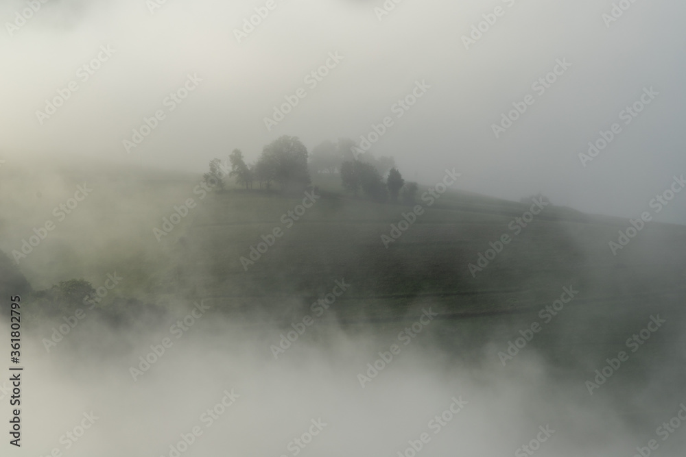 Fototapeta premium Summer sunrise in the Transylvanian village