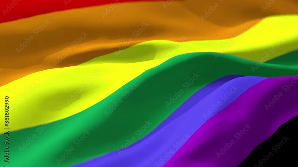 Flag LGBT pride community, 3d rendering windy waving LGBTQ rainbow flag. Flag LGBT pride community, 3d rendering windy waving LGBTQ rainbow flag.