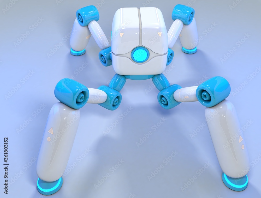 blue robot running blue robot running