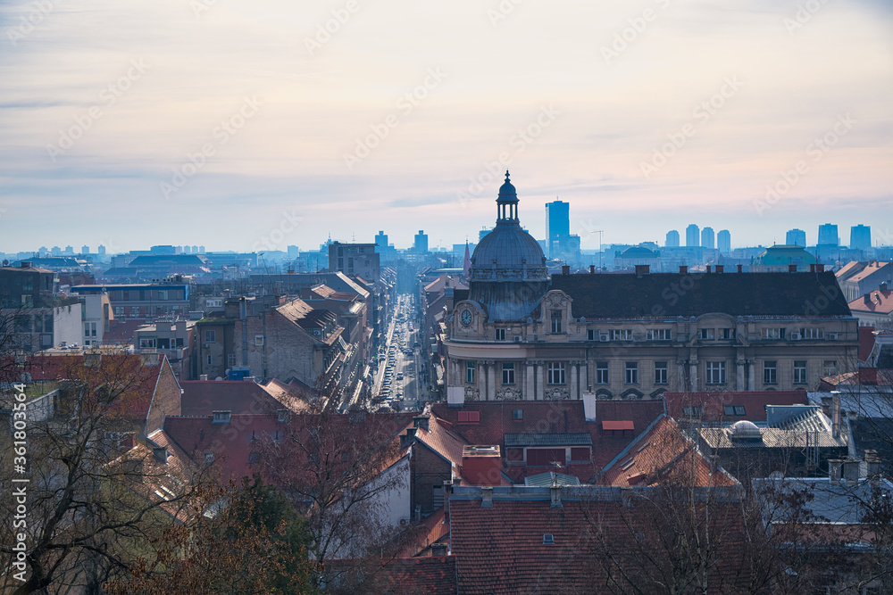 View of the city of Zagreb. Croatia.