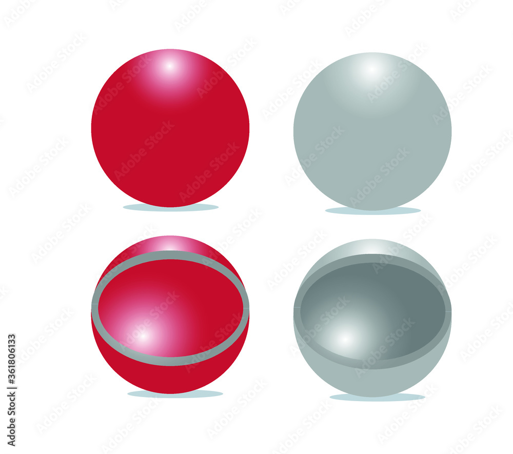 sphere and hemisphere for physics lesson. Lifting force. mass, self mass sphere and hemisphere for physics lesson. Lifting force. mass, self mass