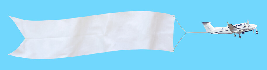 Acrylglasbilder Alte Flugzeuge Flugzeug mit langem Werbebanner  © Lina
