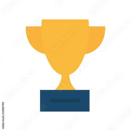Trophy flat style icon design, Winner first position and competition theme Vector illustration