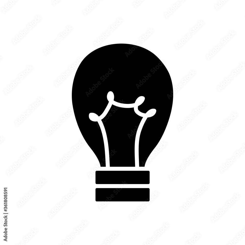 light bulb icon image, silhouette style light bulb icon image, silhouette style