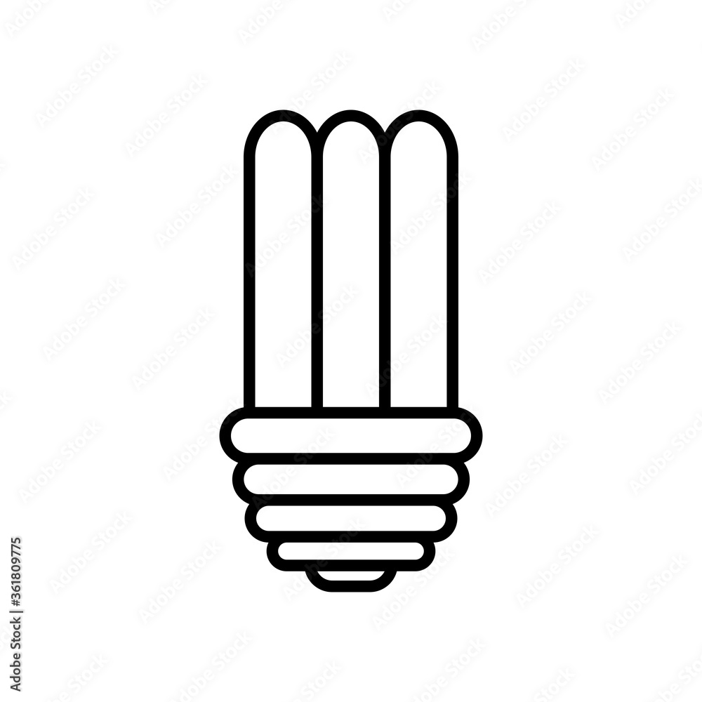 compact fluorescent lightbulb icon, line style compact fluorescent lightbulb icon, line style