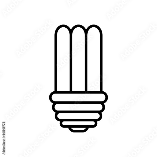 compact fluorescent lightbulb icon, line style