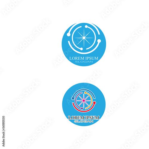 Cyclist logo template Bicycle vector