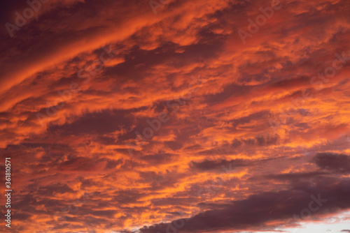 Obraz na płótnie Pink clouds close up at sunset in the evening w salonie