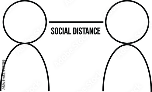 vector illustration of social distance