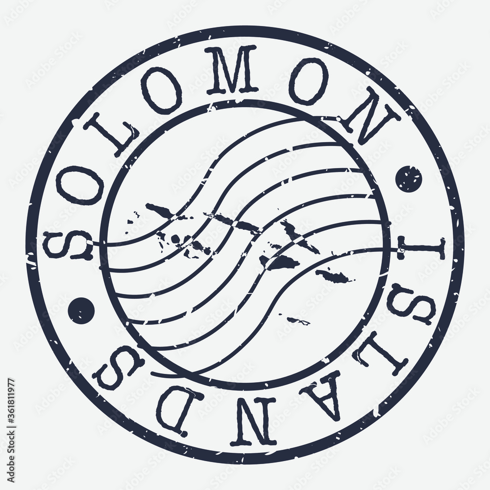 Solomon Islands Stamp Postal. Map Silhouette Seal. Passport Round Design. Vector Icon. Design Retro Travel.