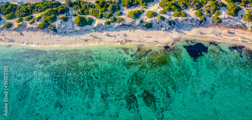 Punta Prosciutto is a wonderful stretch of Salento coast, part of the Municipality of Porto Cesareo, Puglia region, South Italy. long and unspoiled beach