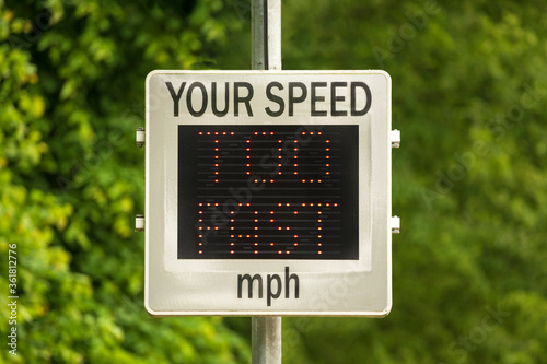 Speed Indicator Device (SID) that measures and displays the speed of approaching cars. UK. Other screen variations available in my portfolio.