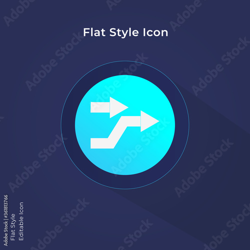 Arrow bypass flat icon for website, mobile app and ui design.